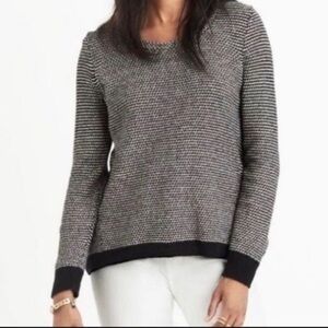 Madewell Riverside Black White Dot Weave Pullover Sweater Size M